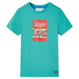 VidaXL Kindershirt met korte mouwen 92 donkermintkleurig