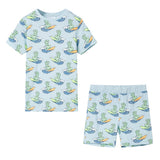 Vidaxl kinderpyjama met korte mouwen 116 lichtblauw