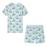 Vidaxl kinderpyjama met korte mouwen 128 lichtblauw