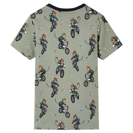Vidaxl kinderpyjama met korte mouwen 104 lichtkaki