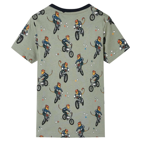 Vidaxl kinderpyjama met korte mouwen 128 lichtkaki