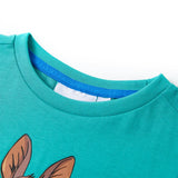 Vidaxl kindershirt met korte mouwen 128 donkermintkleurig