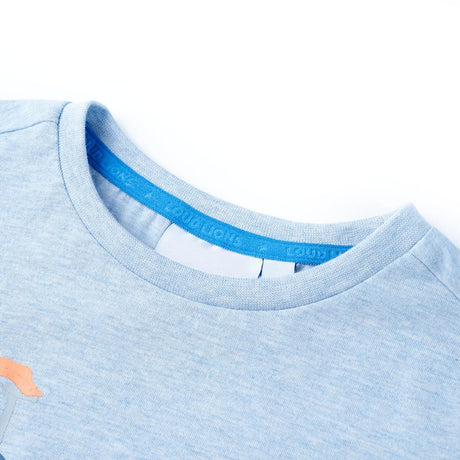 Vidaxl kindershirt 128 gemêleerd zachtblauw