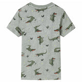 VidaXL Kindershirt 92 gemêleerd lichtkaki
