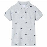 Vidaxl kinderpoloshirt  92 gemêleerd grijs