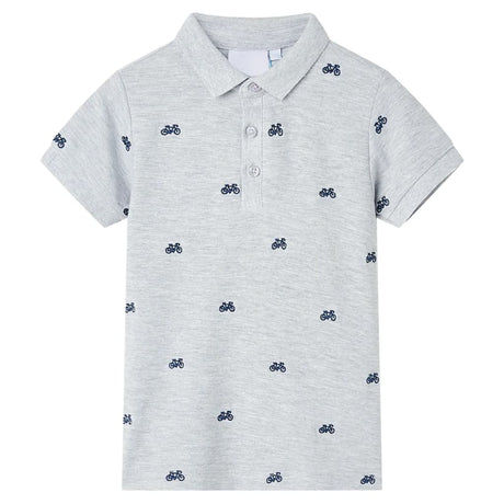 Vidaxl kinderpoloshirt  140 gemêleerd grijs