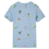 VidaXL Kindershirt 116 gemêleerd blauw