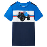 Vidaxl kindershirt 92 blauw en marineblauw
