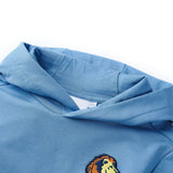 VidaXL Kindertrui met capuchon 140 blauw en zachtgeel
