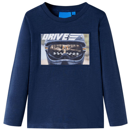 Vidaxl kindershirt met lange mouwen 104 gemêleerd marineblauw
