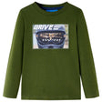 Vidaxl kindershirt met lange mouwen 104 donkerkakikleurig