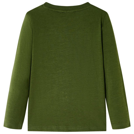 Vidaxl kindershirt met lange mouwen 128 donkerkakikleurig