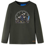 VidaXL Kindershirt met lange mouwen 92 kakikleurig