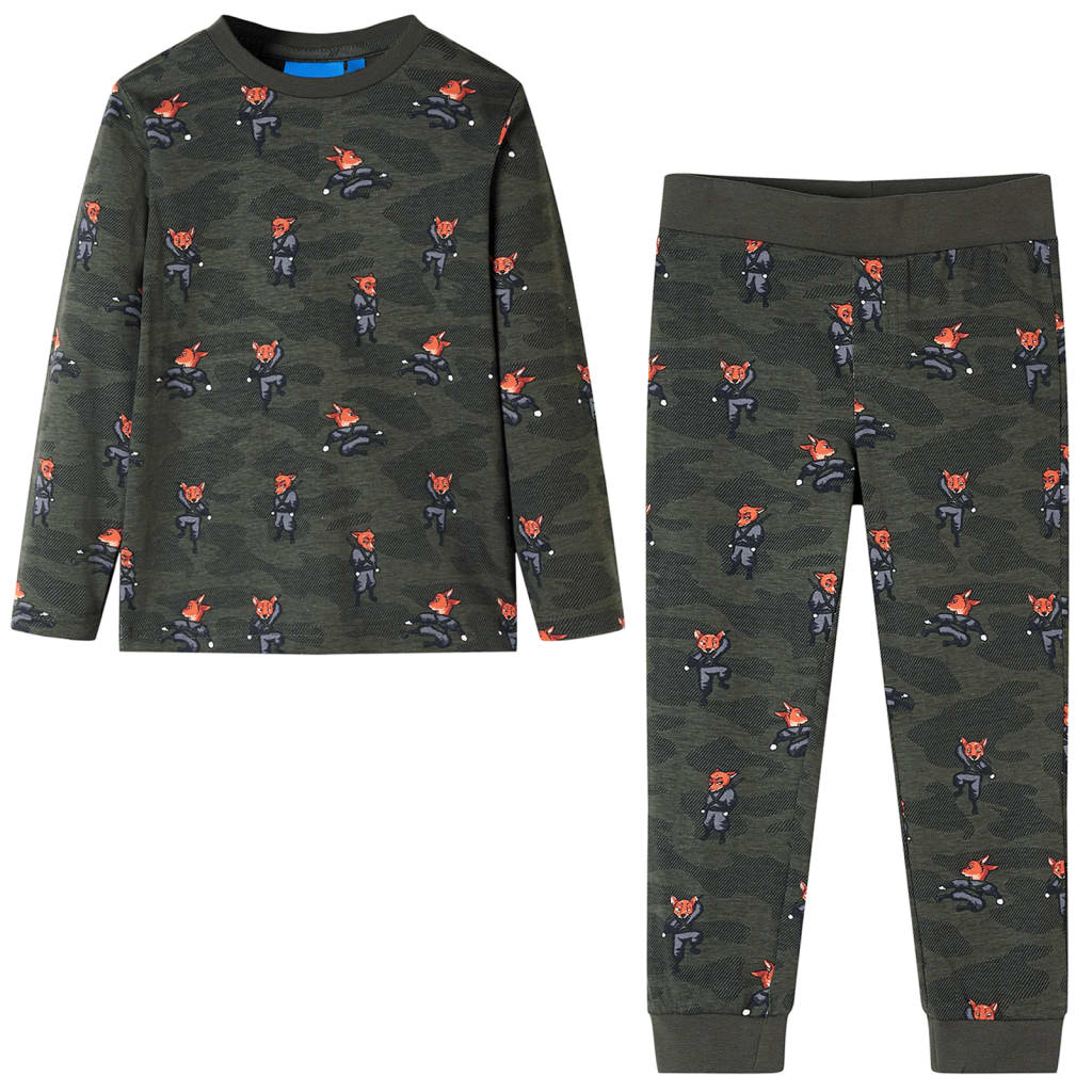 Vidaxl kinderpyjama met lange mouwen 116 kakikleurig