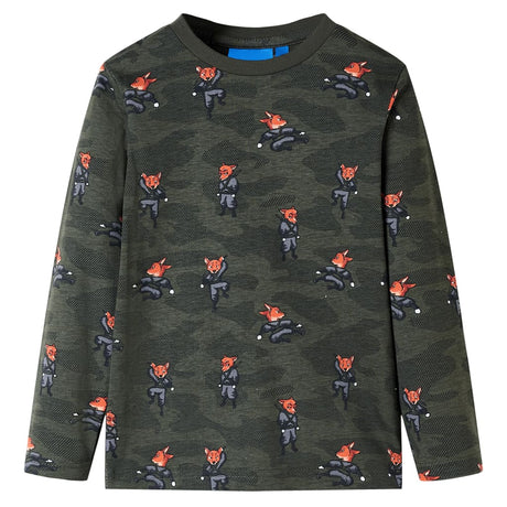 Vidaxl kinderpyjama met lange mouwen 116 kakikleurig