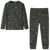 Vidaxl kinderpyjama met lange mouwen 128 kakikleurig