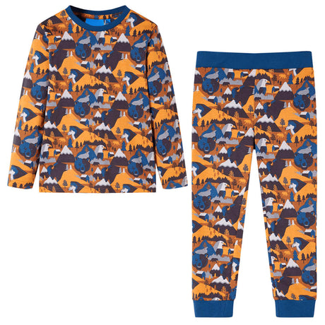 Vidaxl kinderpyjama met lange mouwen 128 cognackleurig