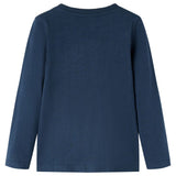 VidaXL Kindershirt met lange mouwen 140 gemêleerd marineblauw