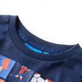 VidaXL Kindershirt met lange mouwen 140 gemêleerd marineblauw