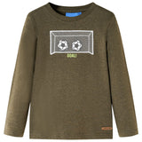 Vidaxl kindershirt met lange mouwen 128 gemêleerd kakikleur