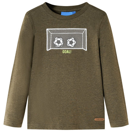 Vidaxl kindershirt met lange mouwen 128 gemêleerd kakikleur