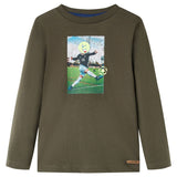 VidaXL Kindershirt met lange mouwen 92 kakikleurig