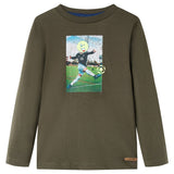 Vidaxl kindershirt met lange mouwen 116 kakikleurig