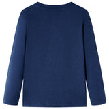 VidaXL Kindershirt met lange mouwen 128 gemêleerd marineblauw