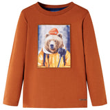 Vidaxl kindershirt met lange mouwen 116 oranjebruin
