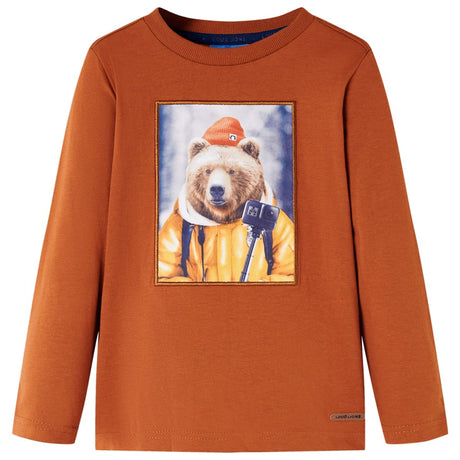 Vidaxl kindershirt met lange mouwen 116 oranjebruin