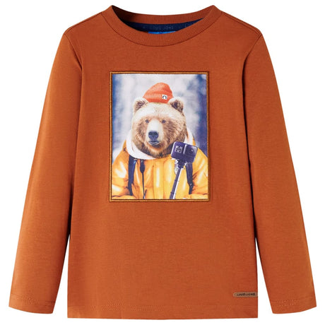Vidaxl kindershirt met lange mouwen 128 oranjebruin