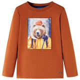 VidaXL Kindershirt met lange mouwen 140 oranjebruin