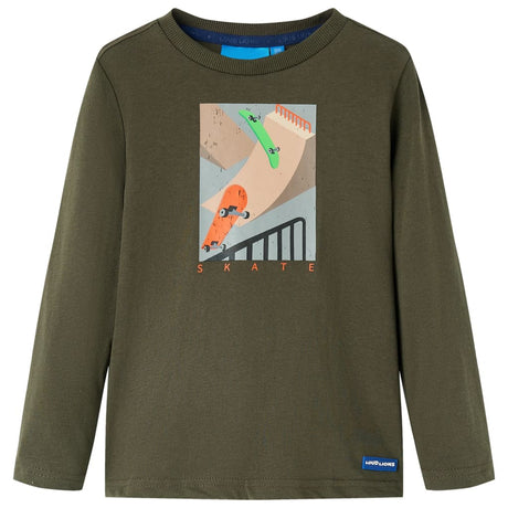 Vidaxl kindershirt met lange mouwen 128 kakikleurig