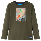 VidaXL Kindershirt met lange mouwen 140 kakikleurig