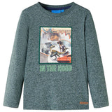 Vidaxl kindershirt met lange mouwen 104 gemêleerd donkergroen