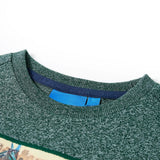 Vidaxl kindershirt met lange mouwen 104 gemêleerd donkergroen
