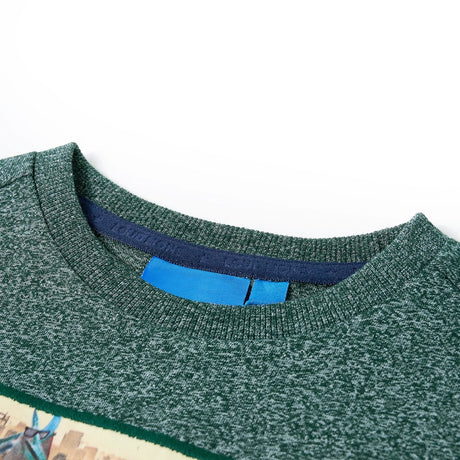 Vidaxl kindershirt met lange mouwen 104 gemêleerd donkergroen