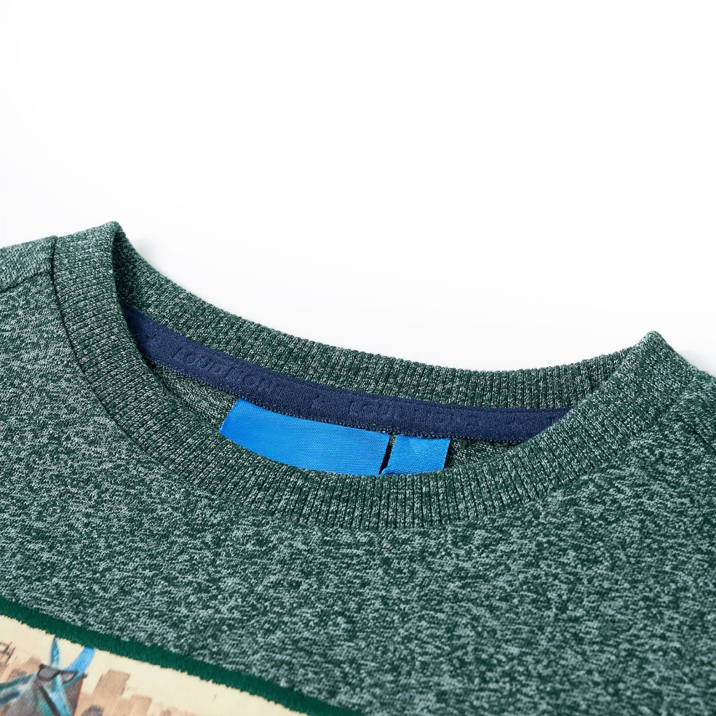 Vidaxl kindershirt met lange mouwen 140 gemêleerd donkergroen