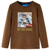 Vidaxl kindershirt met lange mouwen 116 gemêleerd cognackleur