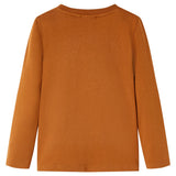 Vidaxl kindershirt met lange mouwen 104 cognackleurig