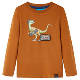 Vidaxl kindershirt met lange mouwen 116 cognackleurig