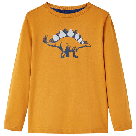 Vidaxl kindershirt met lange mouwen 92 donkerokerkleurig