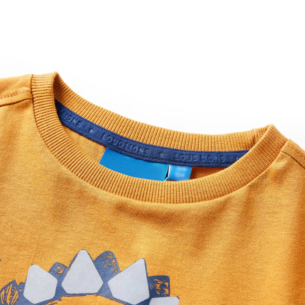 Vidaxl kindershirt met lange mouwen 116 donkerokerkleurig