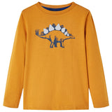 Vidaxl kindershirt met lange mouwen 128 donkerokerkleurig