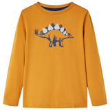 VidaXL Kindershirt met lange mouwen 140 donkerokerkleurig