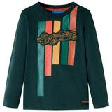 Vidaxl kindershirt met lange mouwen 104 donkergroen
