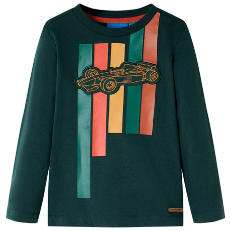 Vidaxl kindershirt met lange mouwen 104 donkergroen