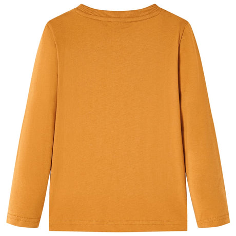 Vidaxl kindershirt met lange mouwen 104 donkerokerkleurig