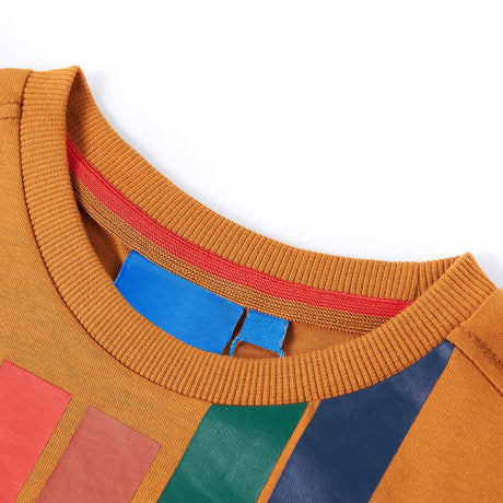 Vidaxl kindershirt met lange mouwen 116 donkerokerkleurig