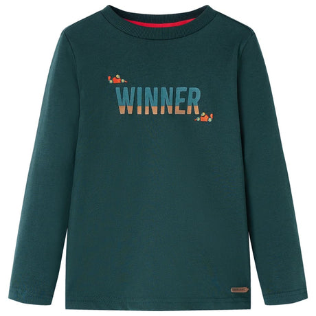 Vidaxl kindershirt met lange mouwen 104 donkergroen